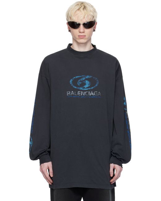 Balenciaga Black Surfer Long Sleeve T-Shirt