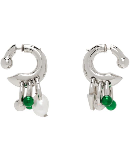 Acne Studios Green Multi Charm Earrings
