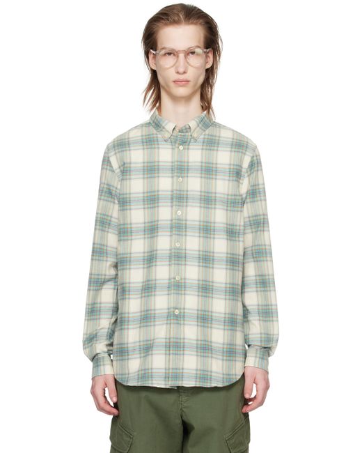 PS Paul Smith Blue Off-White Check Shirt