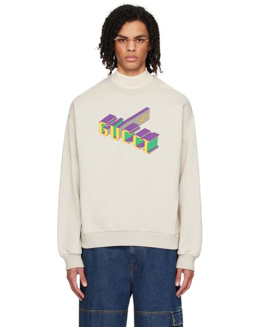 Gucci Taupe Printed Sweatshirt