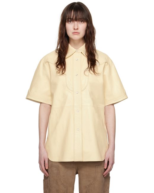 Stand Studio Off-White Saloon Leather Shirt