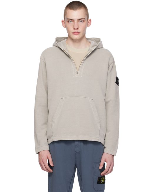 Stone Island Taupe Patch Hoodie