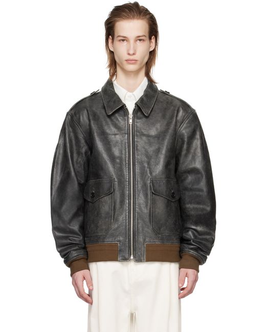 The Frankie Shop Wyatt Leather Bomber Jacket
