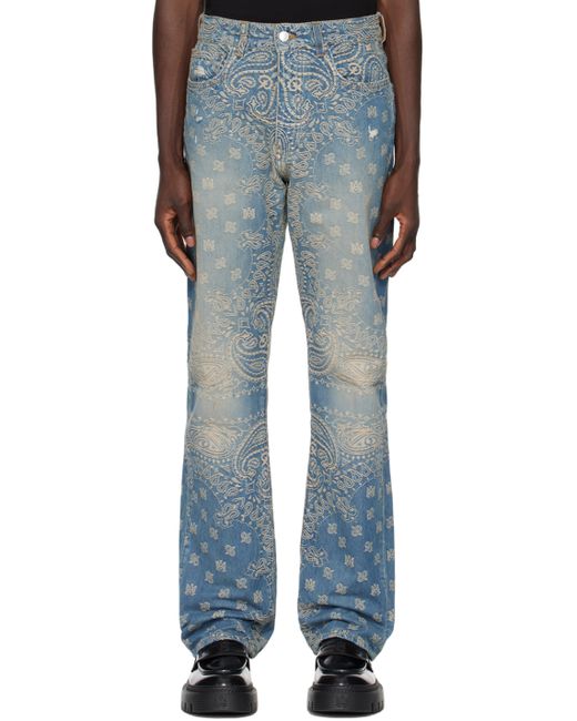 Amiri Bandana Jacquard Straight Jeans