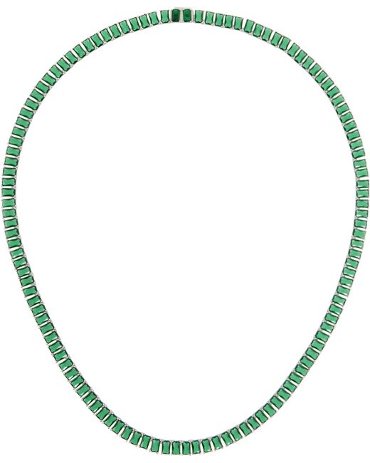 Hatton Labs Green Emerald Cut Tennis Chain Necklace