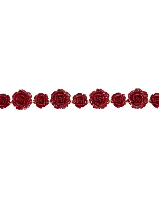 Blumarine Gold Red Rose Resin Belt