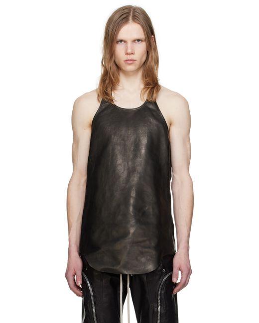 Rick Owens Scoop Neck Leather Tank Top