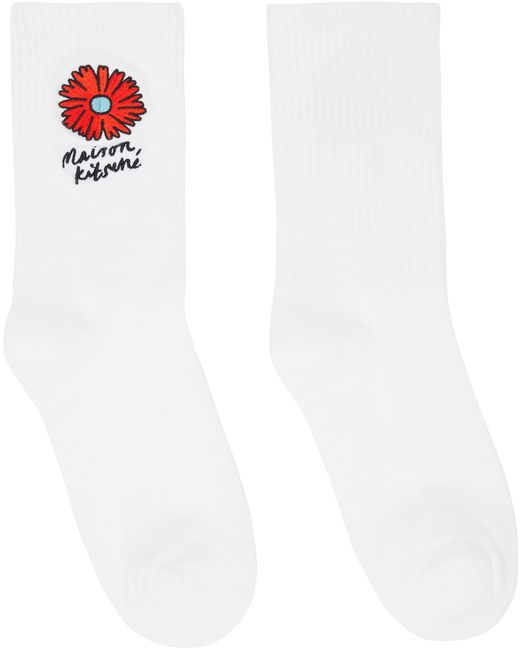 Maison Kitsuné Floating Flower Sporty Socks