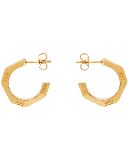 Versace Gold Greca Quilting Earrings