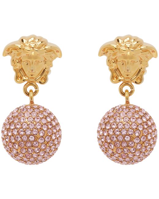 Versace Gold Medusa Crystal Ball Earrings