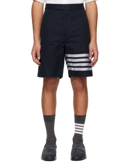 Thom Browne Navy Bar Shorts