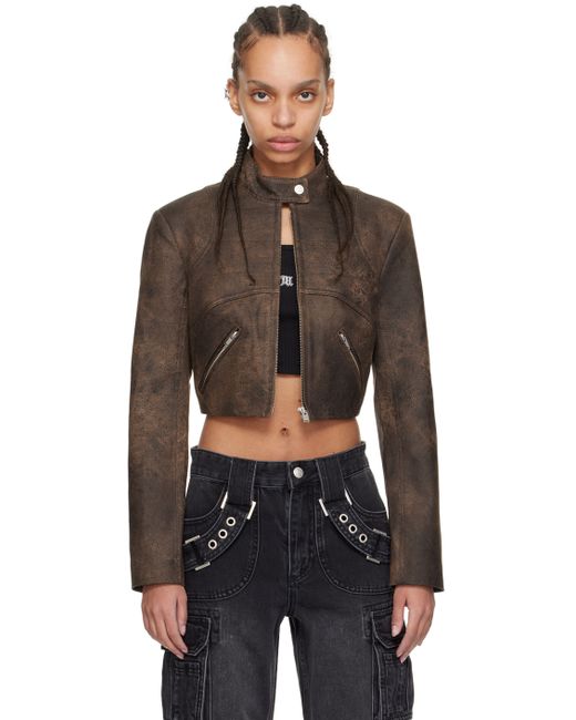 Misbhv Cropped Faux-Leather Jacket