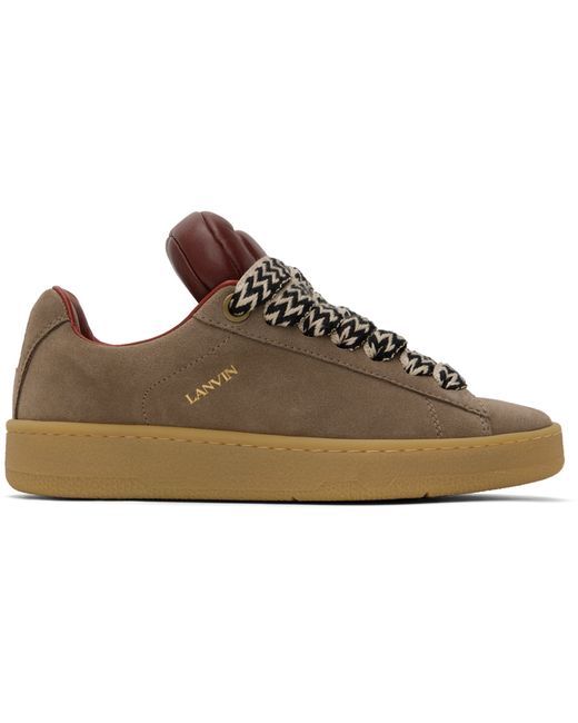 Lanvin Taupe Burgundy Future Edition Hyper Curb Sneakers