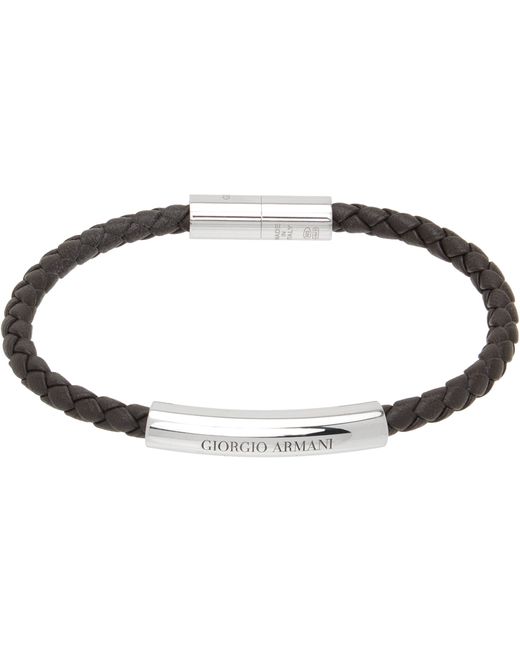 Giorgio Armani Braided Leather Bracelet