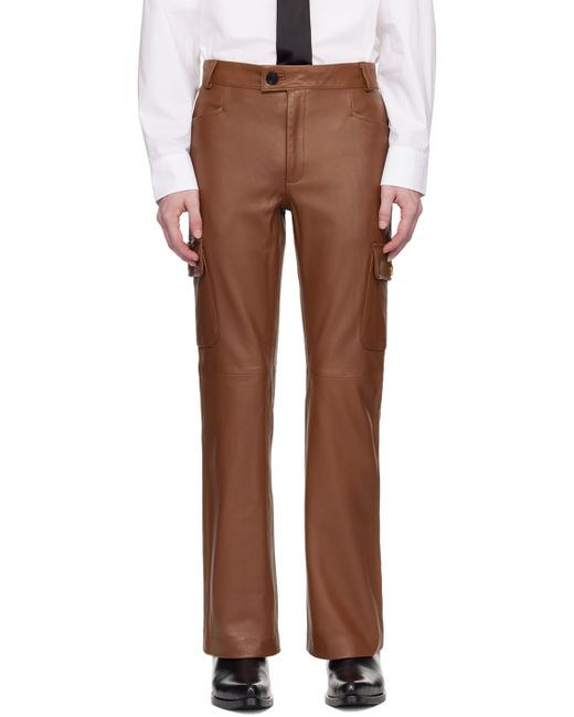 Ernest W. Baker Flared Leather Cargo Pants