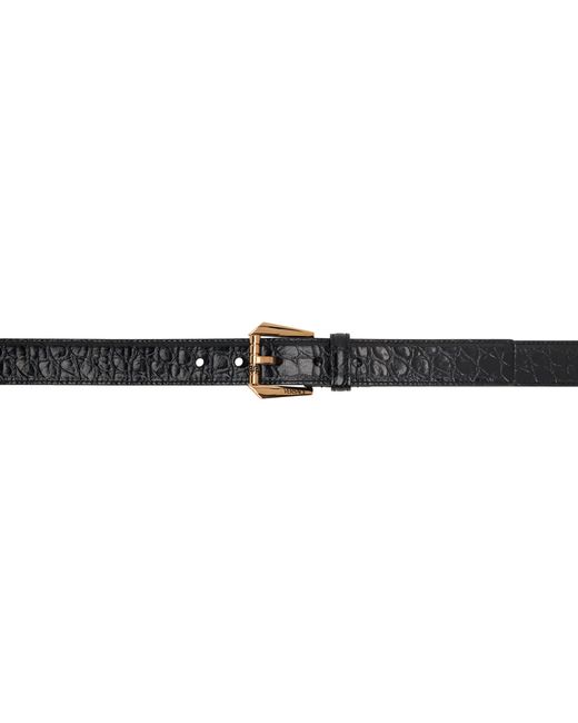 Versace Croc Effect Leather Belt