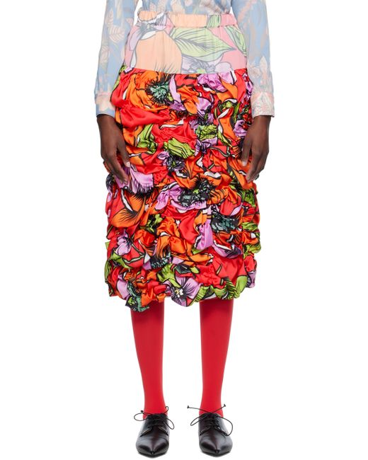 Comme Des Garçons Floral Midi Skirt