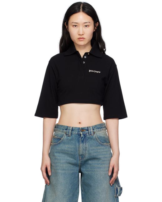 Palm Angels Black Cropped Polo