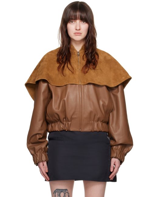 J.W.Anderson Oversized Collar Leather Bomber Jacket