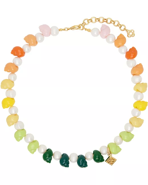 Casablanca Gold Multicolor Shell Pearl Necklace