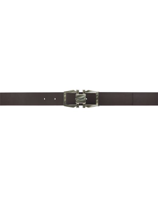 Ferragamo Brown Gancini Adjustable Reversible Belt