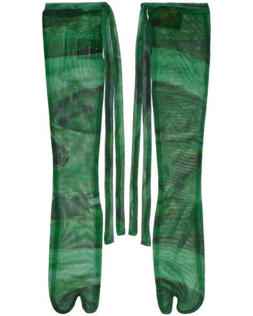 Ottolinger Exclusive Green Mesh Tabi Socks