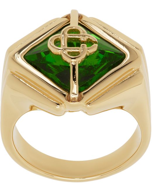 Casablanca Gold Green Signet Ring
