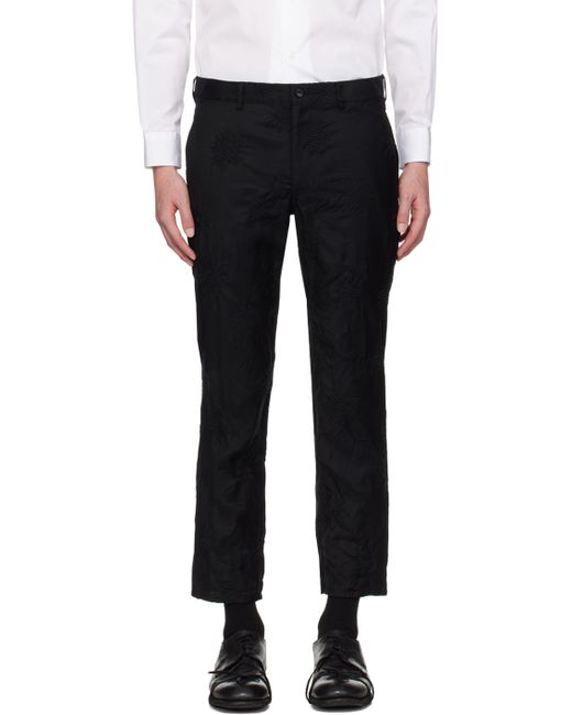 Comme Des Garcons Black Embroidered Trousers
