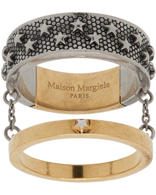 Maison Margiela Silver Gold Tiered Ring
