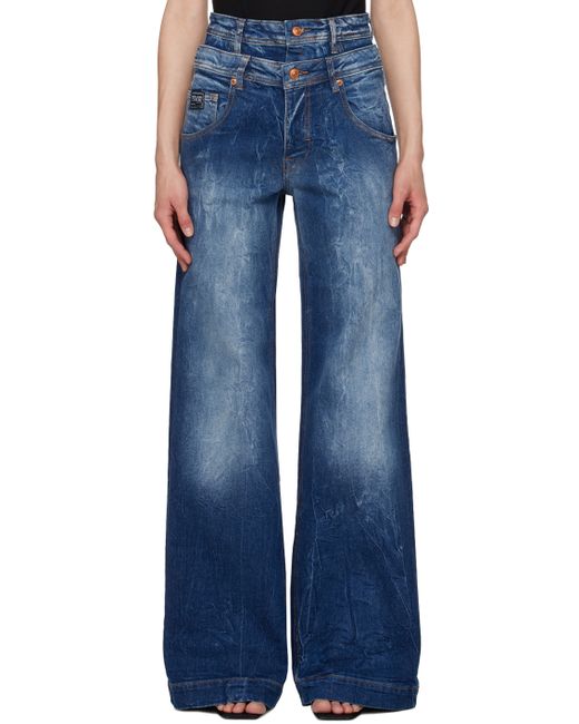 Versace Jeans Couture Indigo Wide Leg Jeans