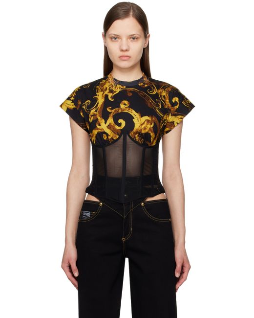 Versace Jeans Couture Gold Watercolor Baroque T-Shirt