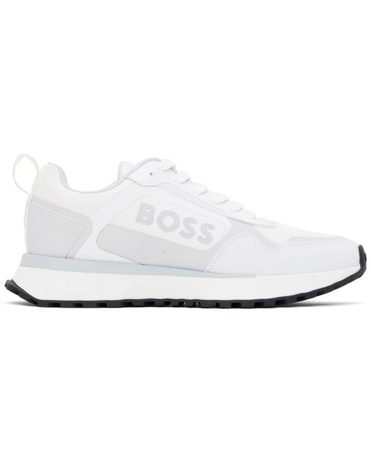 Boss Gray Mixed Material Sneakers