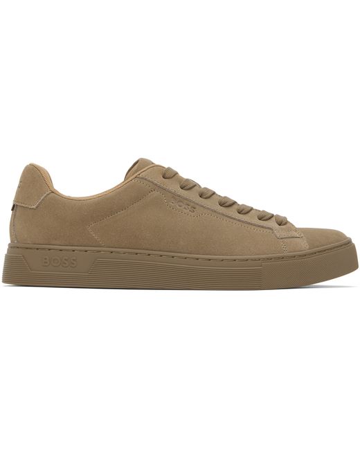 Boss Brown Lace-Up Sneakers