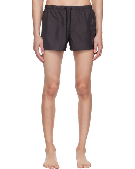Versace Black Cartouche Swim Shorts