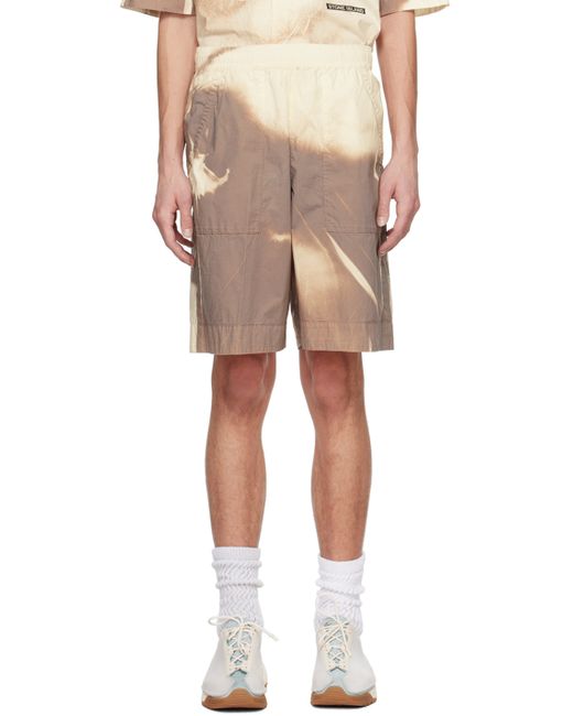 Stone Island Brown Off-White Graphic Shorts