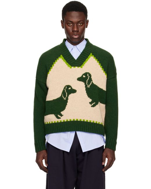 S.S.Daley Green Off Intarsia Sweater