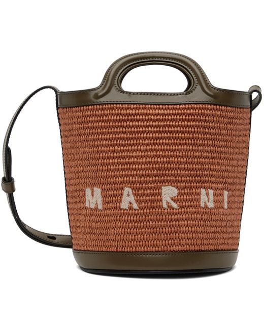 Marni Orange Khaki Mini Tropicalia Bucket Bag