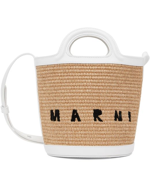 Marni White Mini Tropicalia Bucket Bag