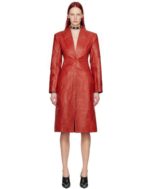 Acne Studios Pinched Seams Leather Coat