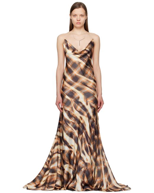 Y / Project Brown Invisible Strap Maxi Dress