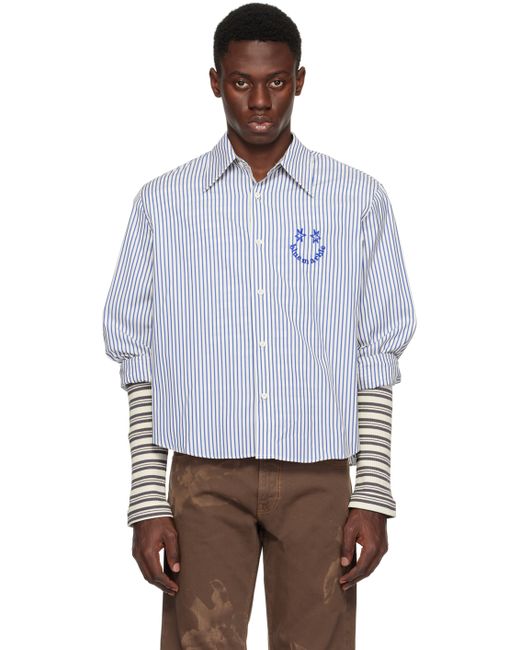Bluemarble White Smiley Stripe Shirt