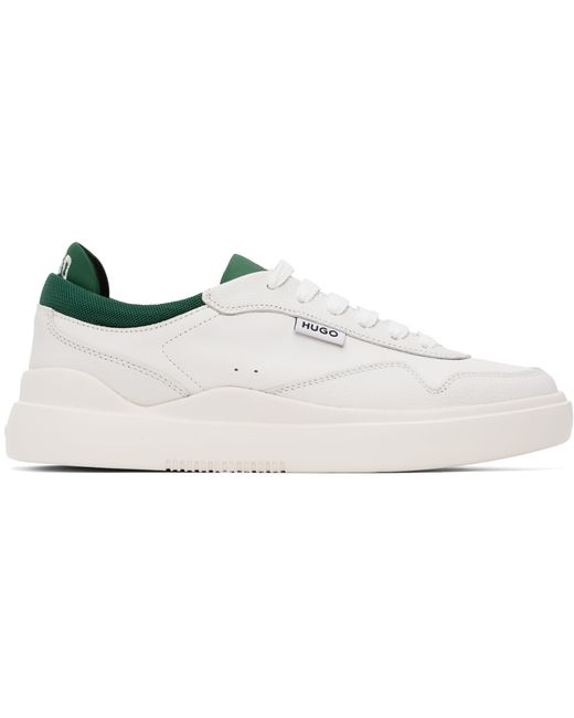 Hugo Boss White Leather Lace-Up Sneakers