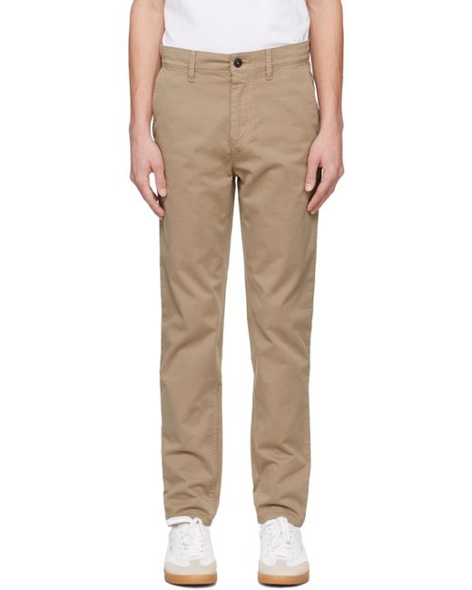 Boss Taupe Slim-Fit Trousers