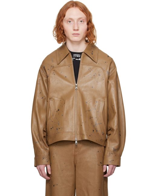 Ader Error Tan Nord Leather Jacket