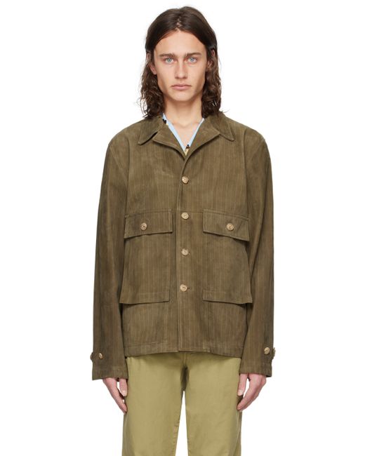 Paul Smith Green Printed Leather Jacket