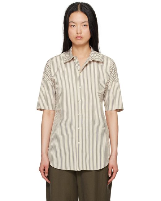 Lemaire Off-White Navy Stripe Shirt