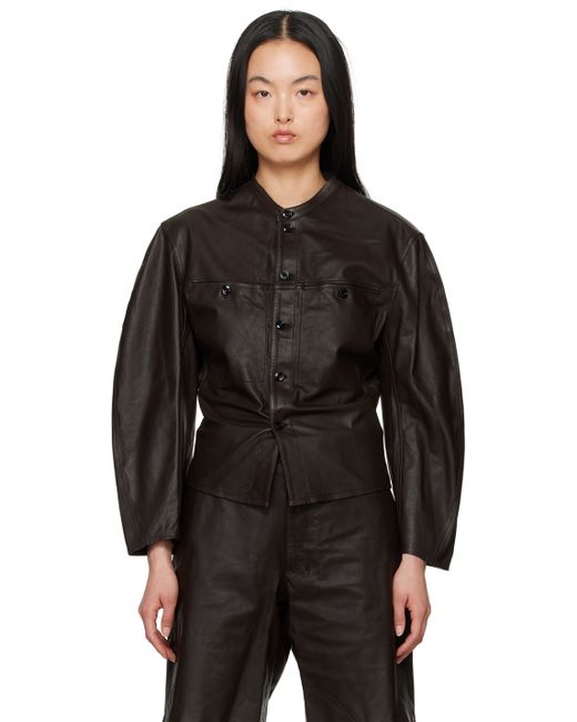 Lemaire Curved Sleeve Leather Jacket