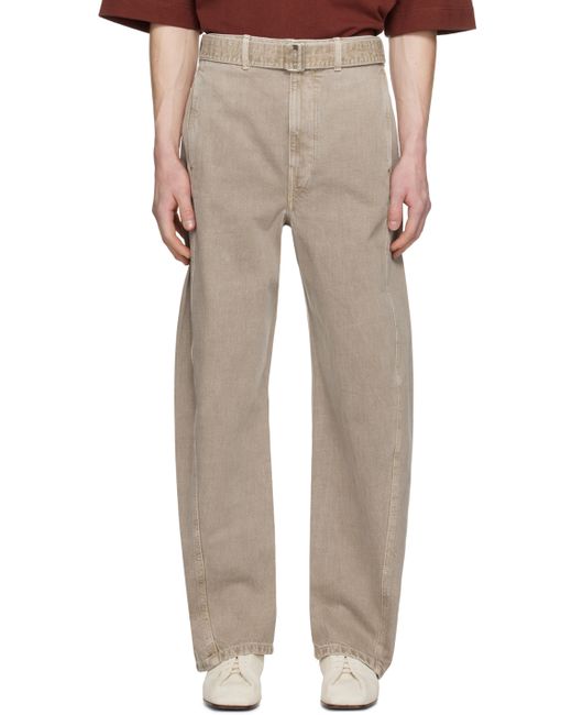 Lemaire Taupe Twisted Belted Jeans