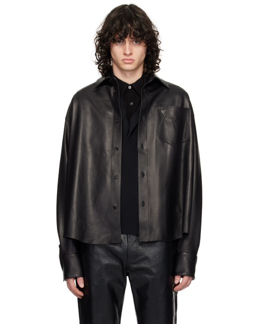 AMI Alexandre Mattiussi Embossed Leather Jacket