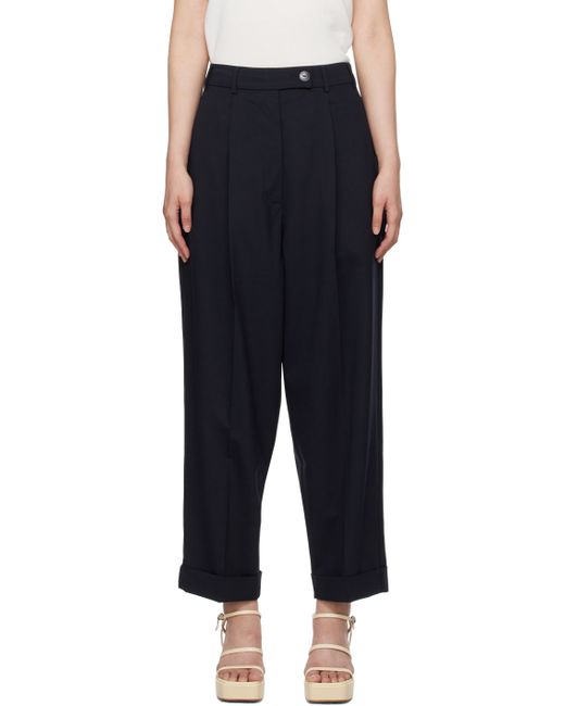 Cordera Navy Pleated Trousers